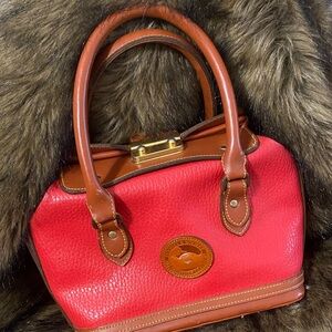 Dooney & Bourke Red and Tan Leather Satchel